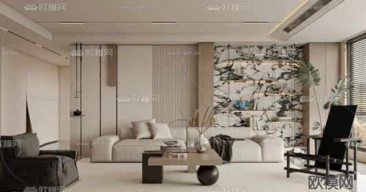 WABI SABI STYLE 3D MODELS – LIVING ROOM – 0012