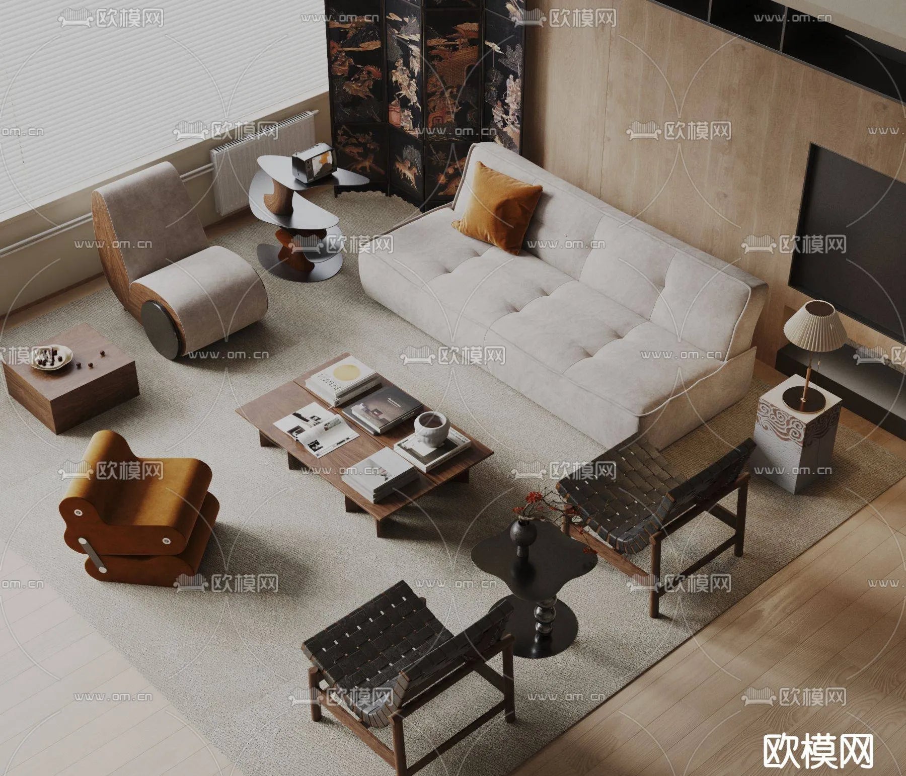 WABI SABI STYLE 3D MODELS – LIVING ROOM – 0033
