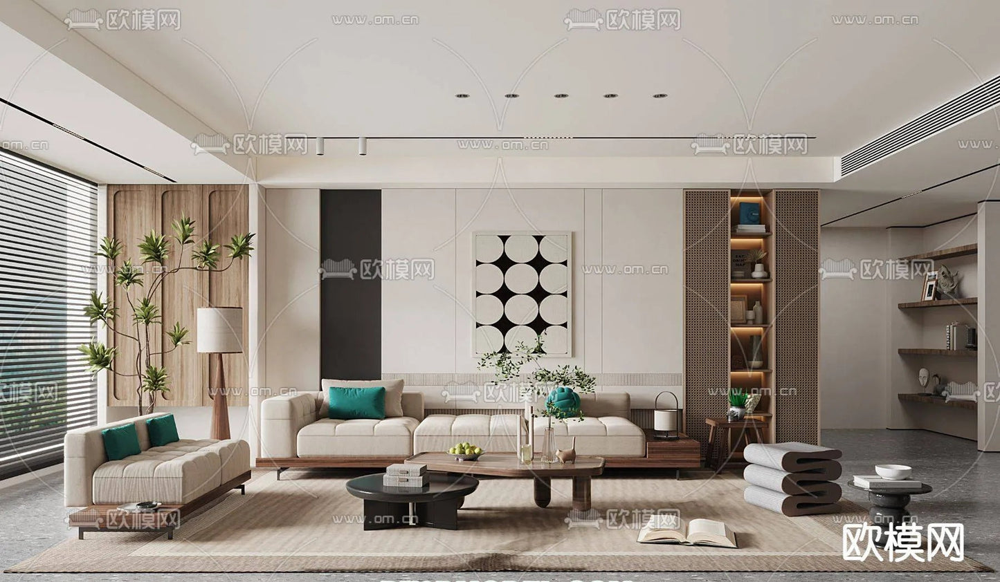 WABI SABI STYLE 3D MODELS – LIVING ROOM – 0034