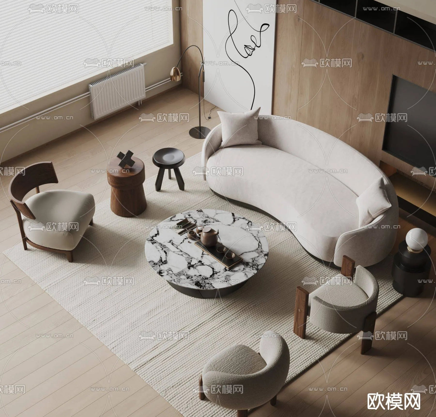 WABI SABI STYLE 3D MODELS – LIVING ROOM – 0037