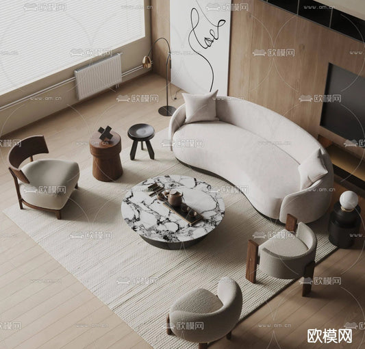 WABI SABI STYLE 3D MODELS – LIVING ROOM – 0037