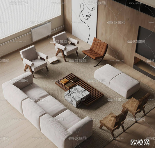 WABI SABI STYLE 3D MODELS – LIVING ROOM – 0042