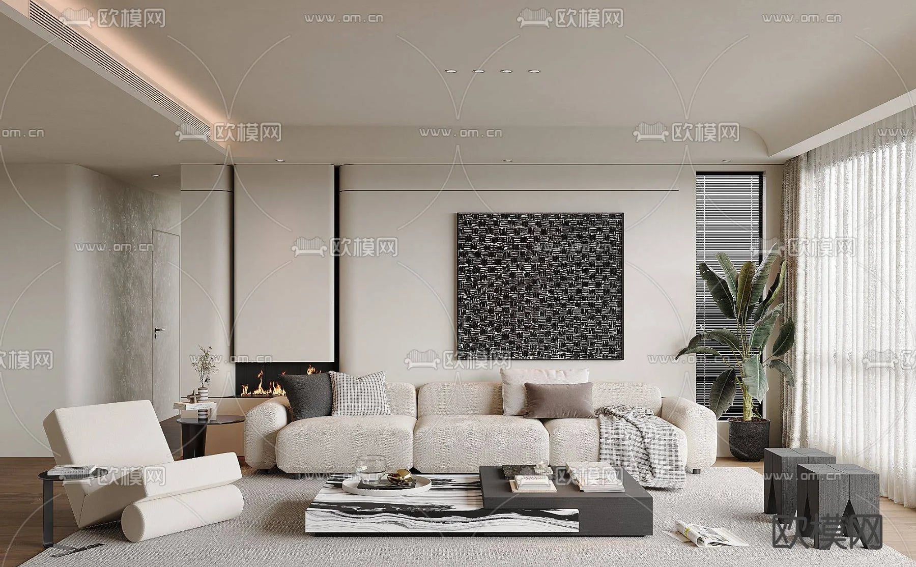WABI SABI STYLE 3D MODELS – LIVING ROOM – 0044