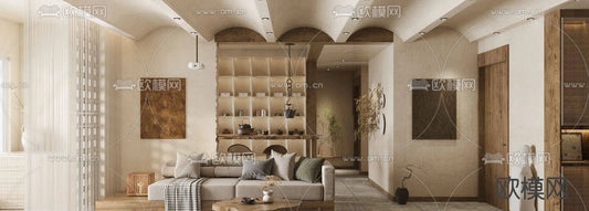 WABI SABI STYLE 3D MODELS – LIVING ROOM – 0046