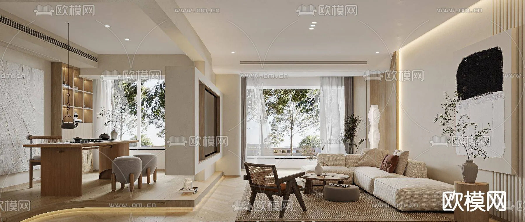 WABI SABI STYLE 3D MODELS – LIVING ROOM – 0048