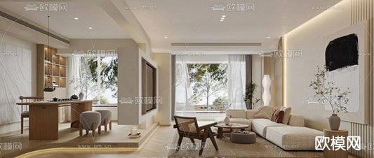 WABI SABI STYLE 3D MODELS – LIVING ROOM – 0048