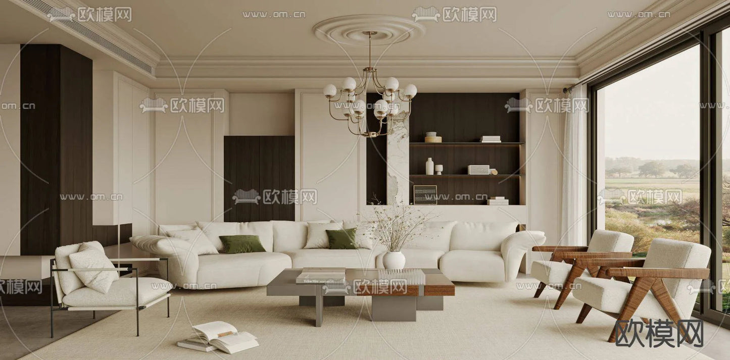 WABI SABI STYLE 3D MODELS – LIVING ROOM – 0053