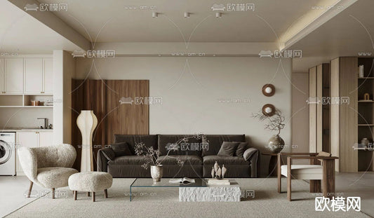 WABI SABI STYLE 3D MODELS – LIVING ROOM – 0059
