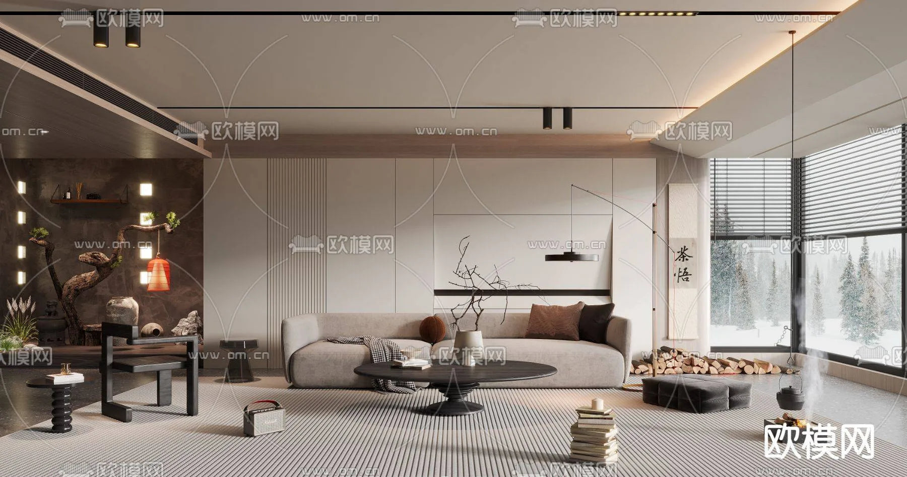 WABI SABI STYLE 3D MODELS – LIVING ROOM – 0067