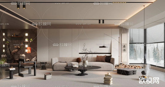 WABI SABI STYLE 3D MODELS – LIVING ROOM – 0067