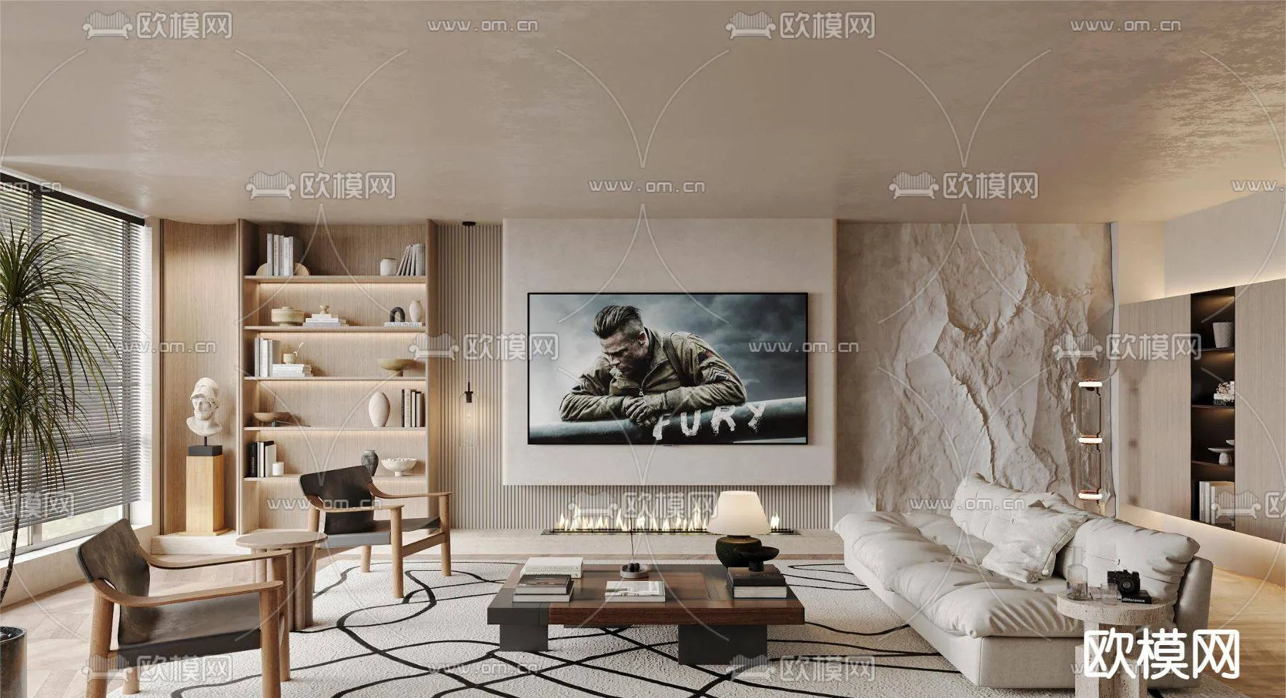 WABI SABI STYLE 3D MODELS – LIVING ROOM – 0076
