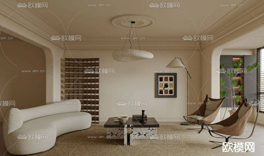 WABI SABI STYLE 3D MODELS – LIVING ROOM – 0077