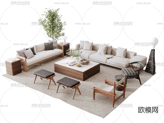 WABI SABI STYLE 3D MODELS – SOFA – 0002