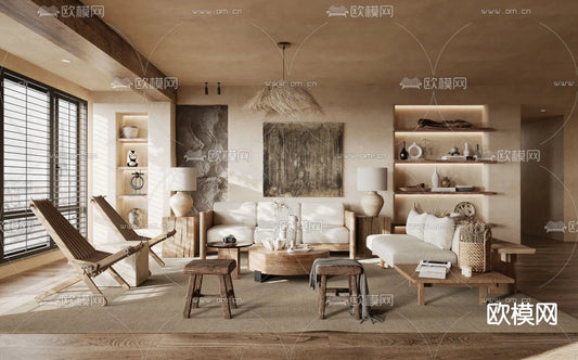 WABI SABI STYLE 3D MODELS – SOFA – 0024