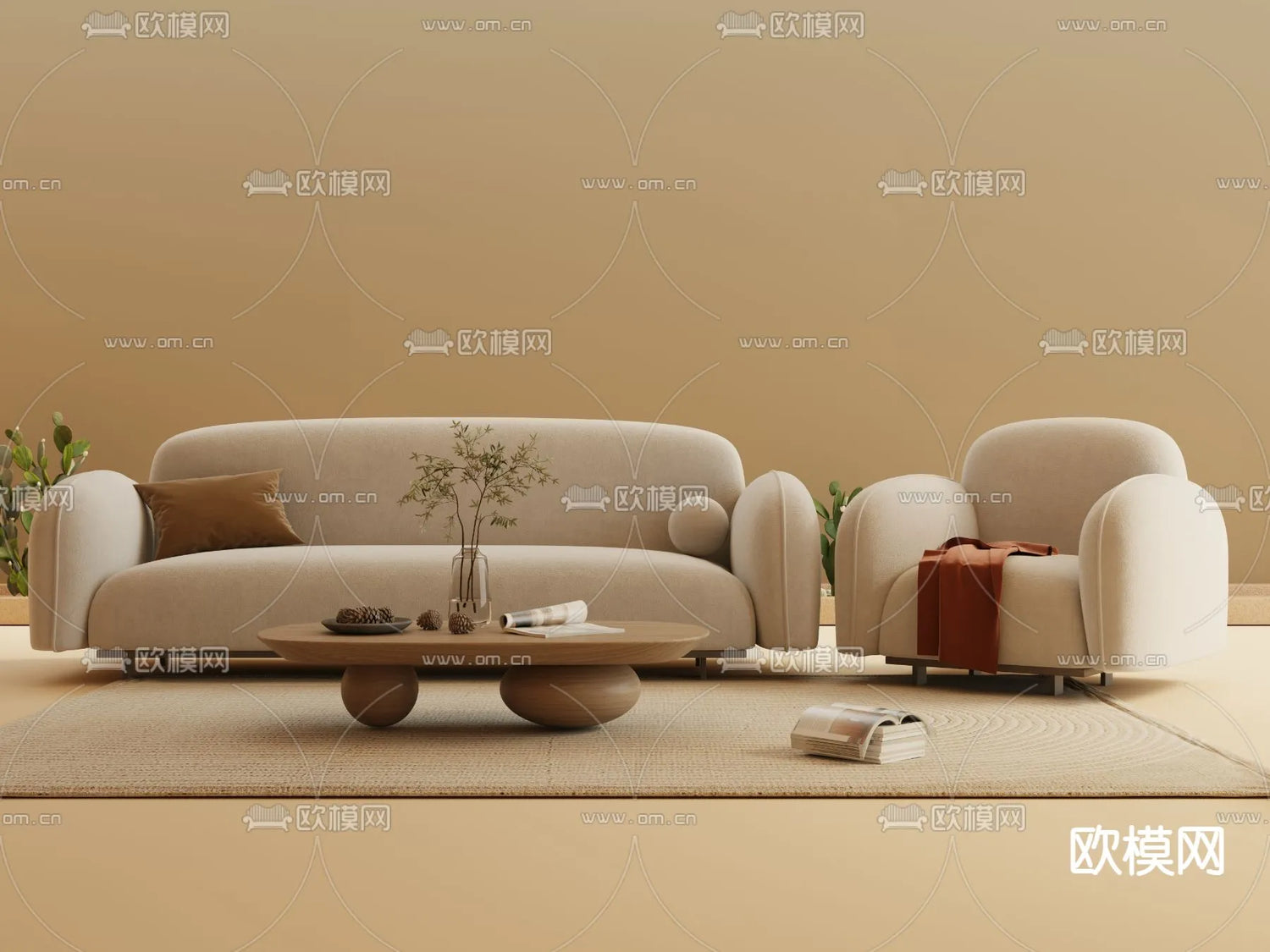 WABI SABI STYLE 3D MODELS – SOFA – 0034