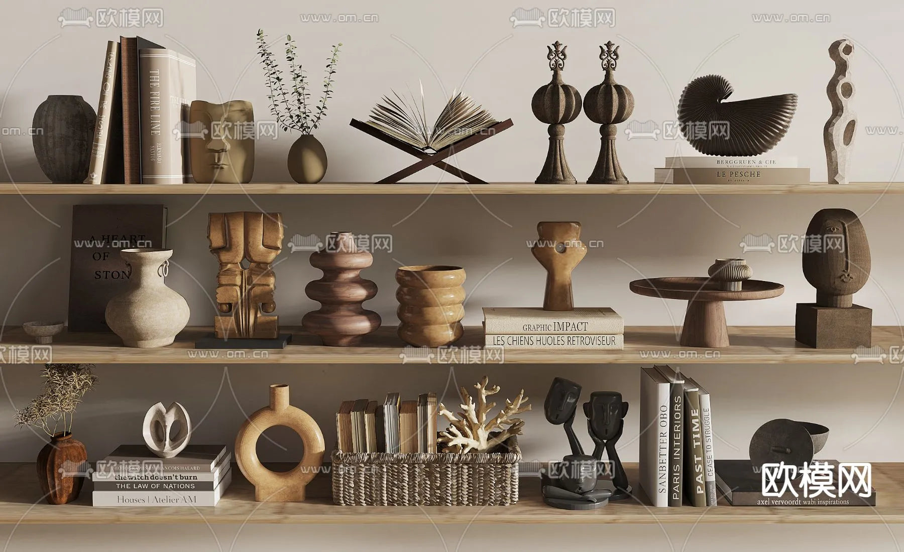 WABI SABI STYLE 3D MODELS – DECOR SETS – 0267
