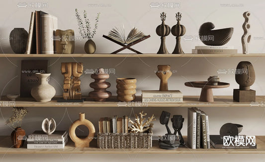 WABI SABI STYLE 3D MODELS – DECOR SETS – 0267