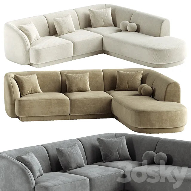 6 seater corner sofa Miley right 3ds Max