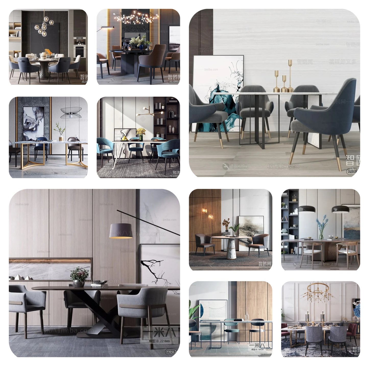 10 Dining Scene 3D Model Bundle Pack