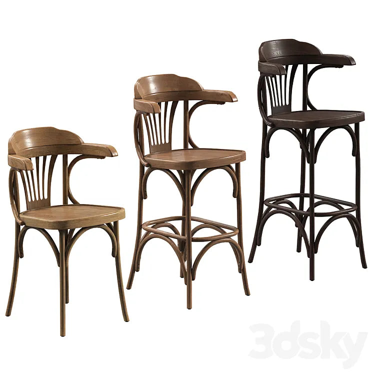 A set of Viennese chairs for a cafe restaurant. 3 models 3DSMAX Model