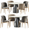 Abrey Chair by Calligaris and Burin Table by Viccarbe 3DSMAX Model
