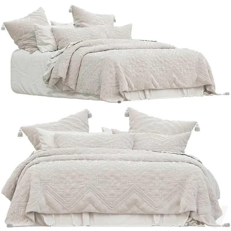 Adairs Oslo Tufted Natural Quilted Quilt Cover 3DSMAX Model