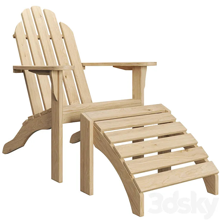 ADIRONDACK lounge chair with footrest 3DSMAX Model