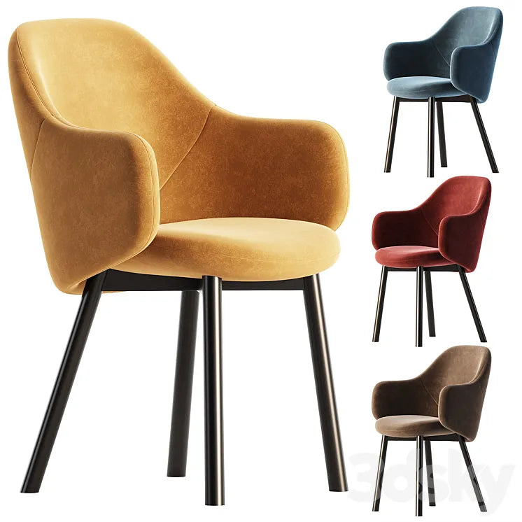 ALBU Easy chair with armrests By TON 3DSMAX Model