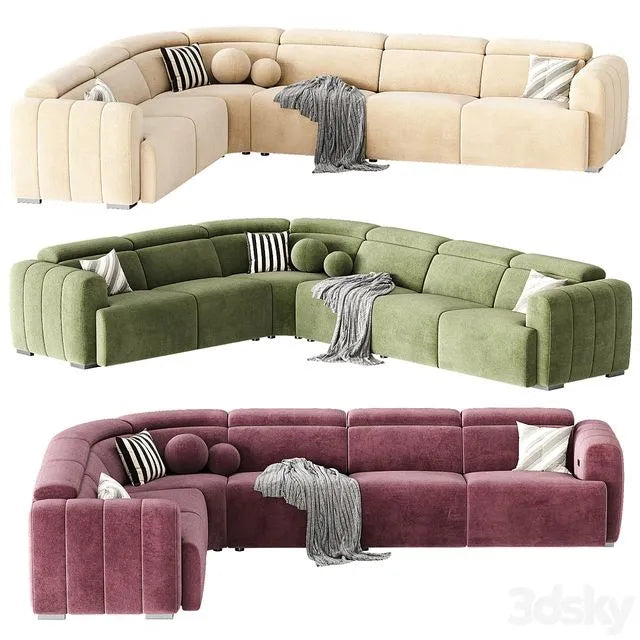 Aldo Fabric Sectional Sofa 3dsMax Model