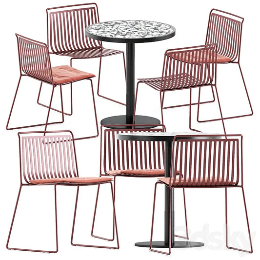 Alo Outdoor chair by ondarreta and Briscola table by miniforms 3DSMAX Model