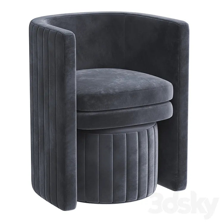 Ammillion Barrel Chair and Ottoman 3DSMAX Model
