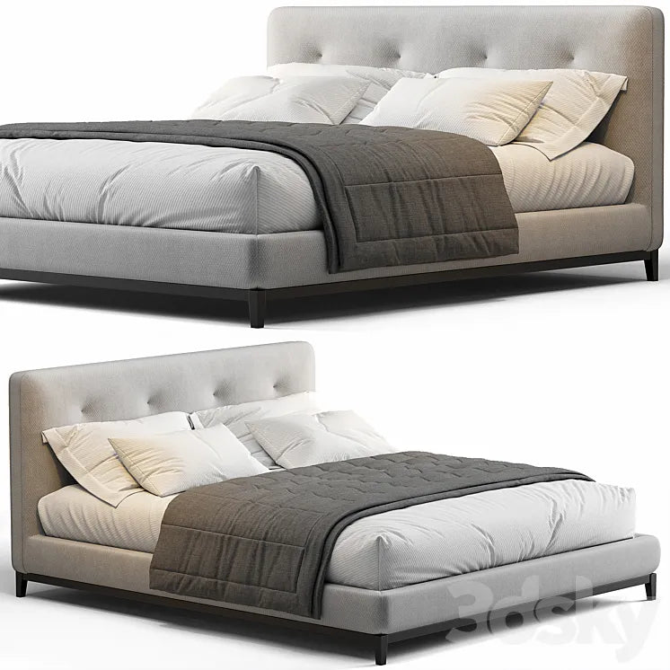 Andersen Leather Bed Quilt By Minotti 3DSMAX Model