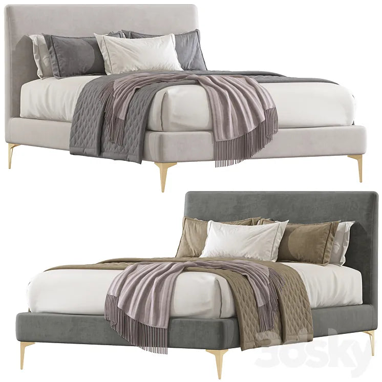 Andes Bed - Metal Legs 101 3DSMAX Model