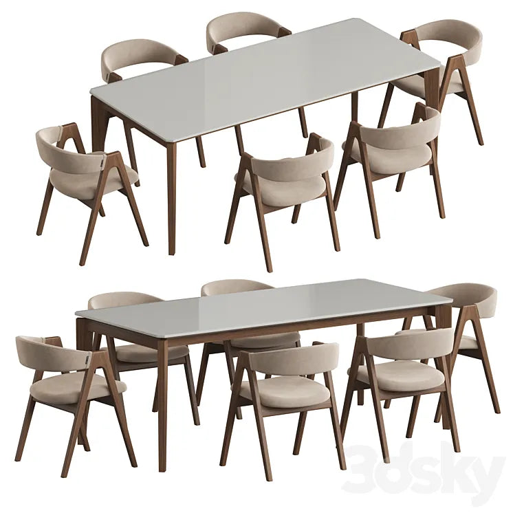 Angel Cerda Nogal Dublin Dining set 3DSMAX Model