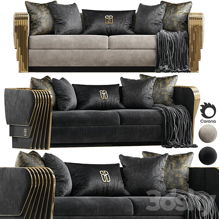 Angelas Luxury Metal Sofa 3DSMAX Model