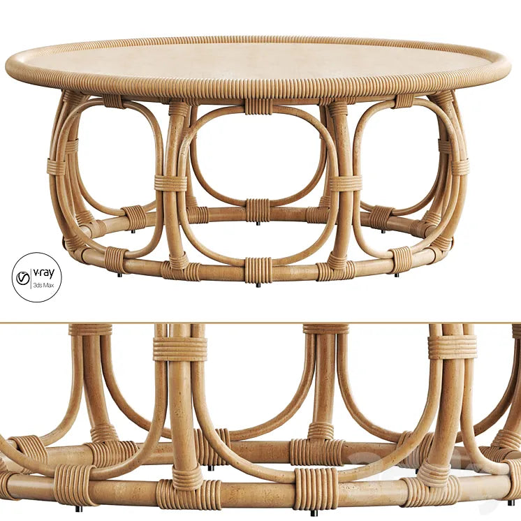 Anguilla Rattan Coffee Table 3DSMAX Model