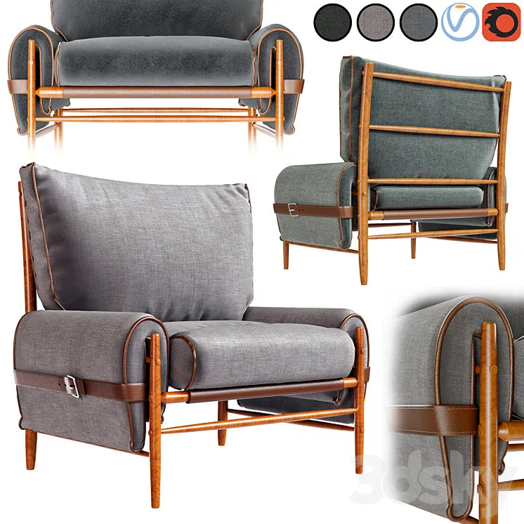 Anthropologie Striped Rhys Chair 3DSMAX Model