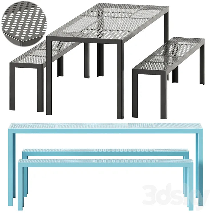 Areal Table and Bench by Nola Industrier / Garden set 3DSMAX Model