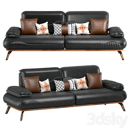 Aria Bed and Wooden Leg Sofa Set 3DSMAX Model