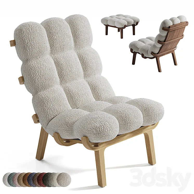 Armchair and pouffe NUAGE by SOLLEN 3DSMAX Model