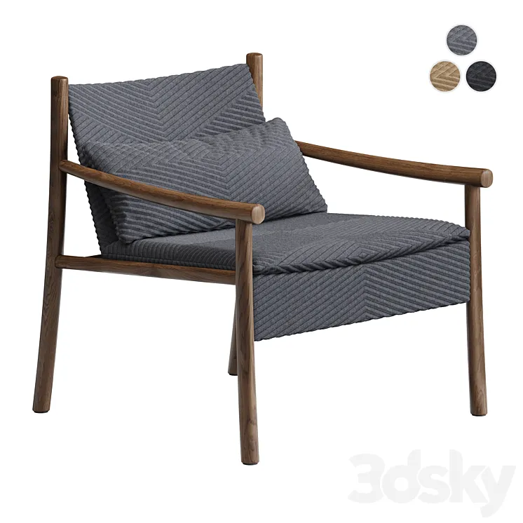 Armchair Arper Kata Japandi Style 3DSMAX Model
