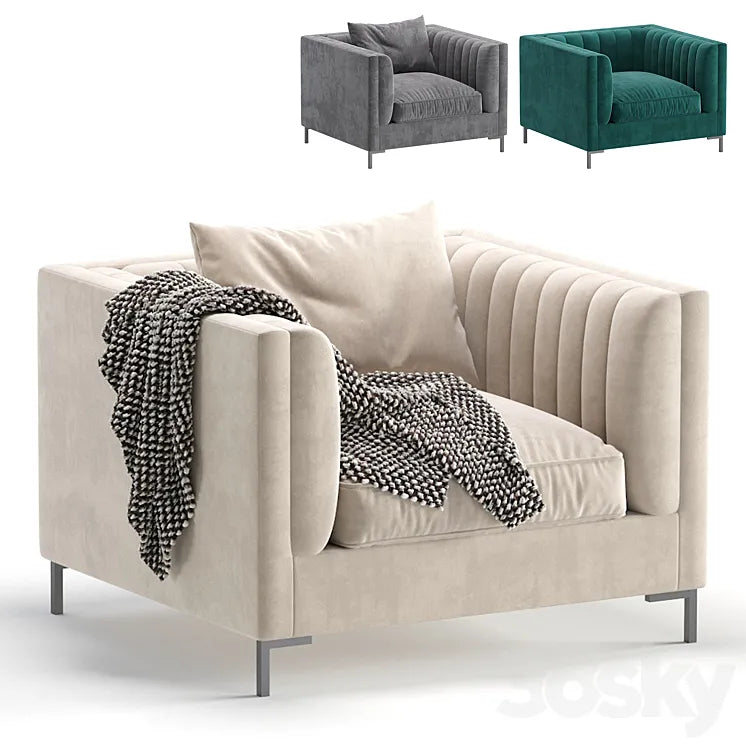 Armchair BEVERLY by Cazarina Interiors 3 Colors Version 3DSMAX Model