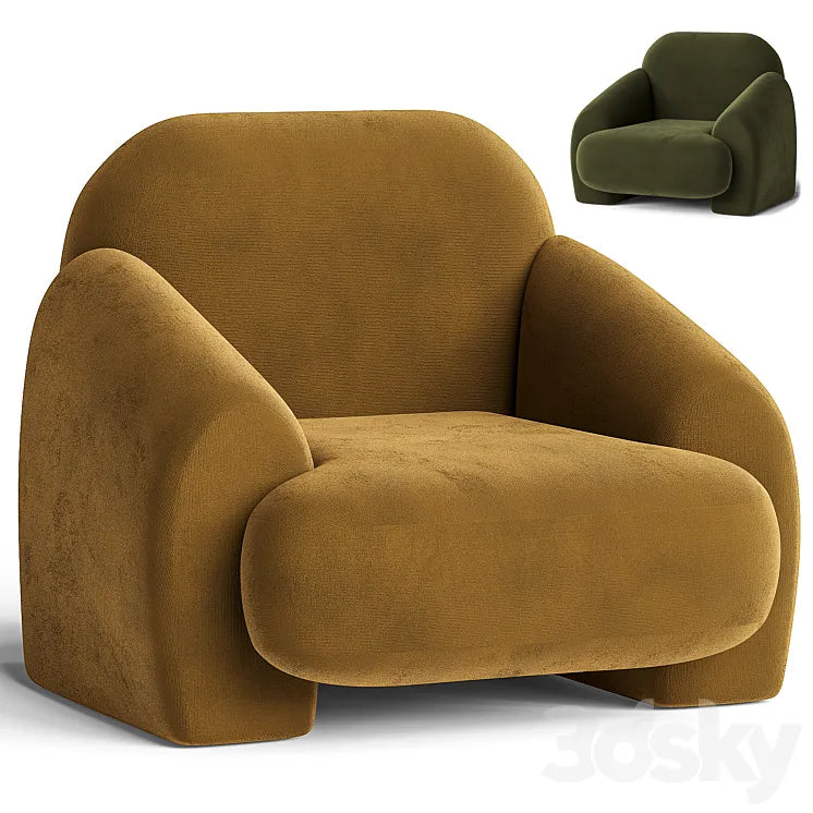 Armchair in bouclé fabric Machoa 3DSMAX Model