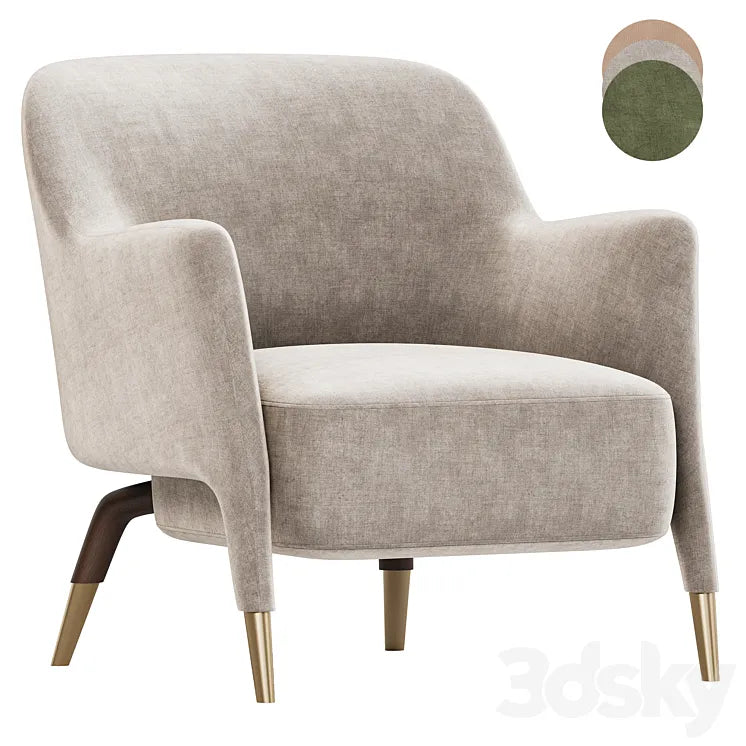 Armchair in Linen Molteni 3DSMAX Model