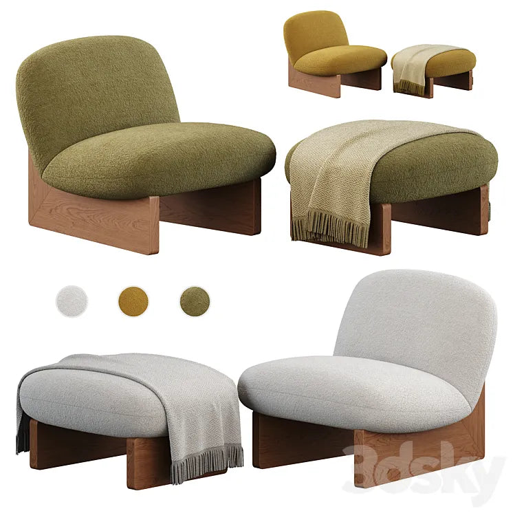 Armchair Jardan Ziggy Armchair and Ottoman 3DSMAX Model