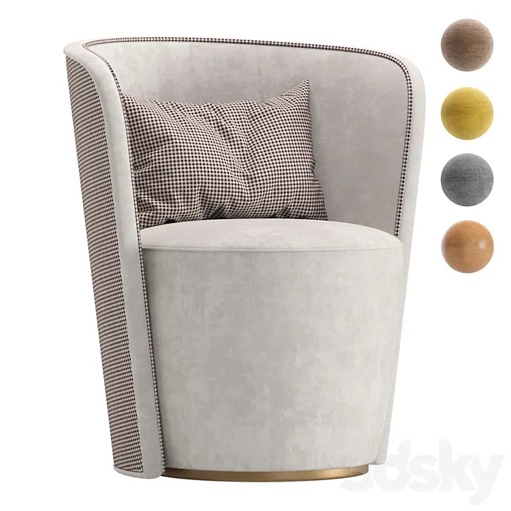 Armchair MANRO Cazarina Interiors Velvet and Leather/Кресло МАНРО 3DSMAX Model