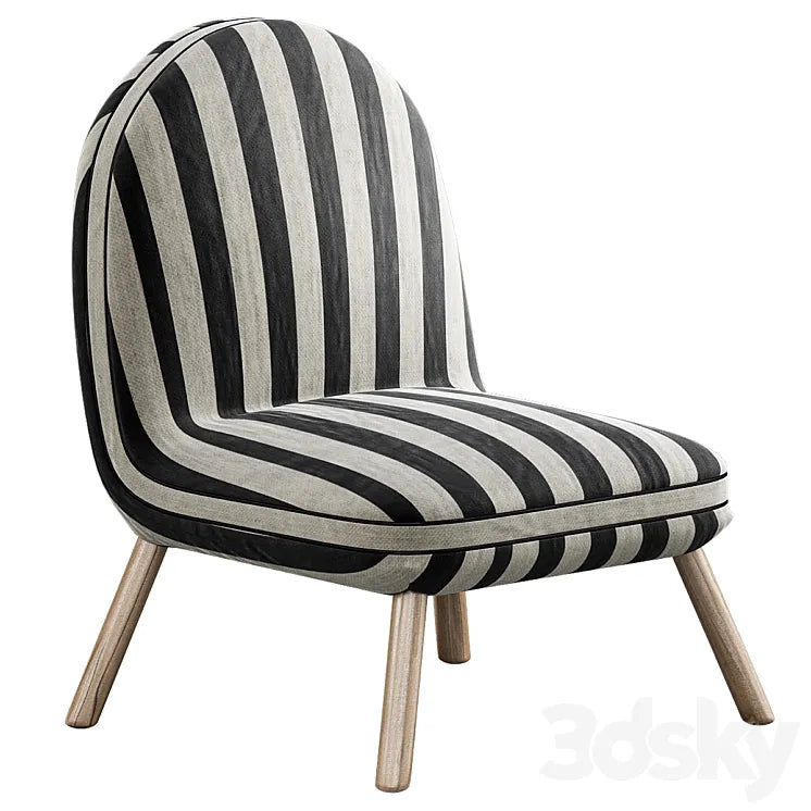 Armchair Upholstered fabric fantasia 3DSMAX Model