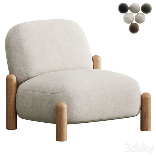 Armchair with chenille upholstery Boldi 3dsMax Model