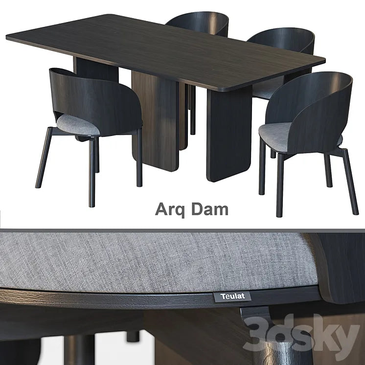 Arq Dam TEULAT Table and chairs 3DSMAX Model