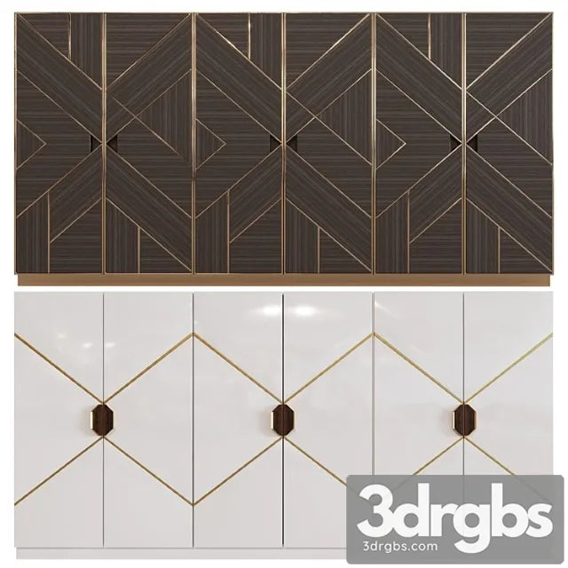 Art deco cabinets 01 3D Model Free